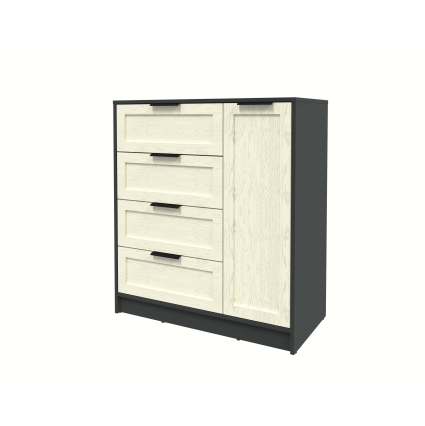 Тумба Тренд КТ-Т90 (Антрацит ЛДСП/ Дуб снежный ЛМДФ) Ш900 В1020 Г451